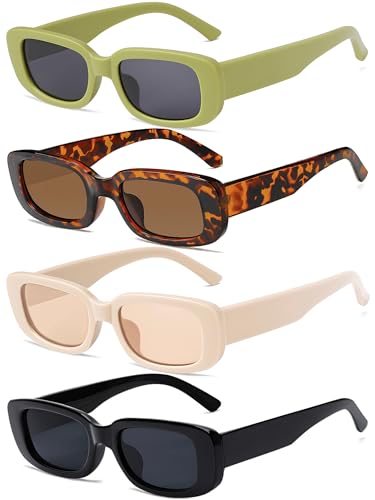 Tskestvy 4 Stück Retro Vintage Sonnenbrille Klein Quadrat Rechteck 90er Jahre Brille Trendy Y2K für Frauen Ästhetische Accessoires, A, One size fits all Tskestvy 4 Stück Retro Vintage Sonnenbrille Klein Quadrat Rechteck 90er Jahre Brille Trendy Y2K für Frauen Ästhetische Accessoires, A, One size fits all von Tskestvy