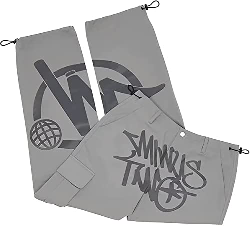 Minus Two Cargo Y2K Hose, 2023 Harajuku Hip-Hop-Cargohose, 90er Hip Hop Kleidung Damen, Stylische, Atmungsaktive Jogginghose Mit Neutraler Taille, Sportliche Loungehose-Grau||L von TsoLAY