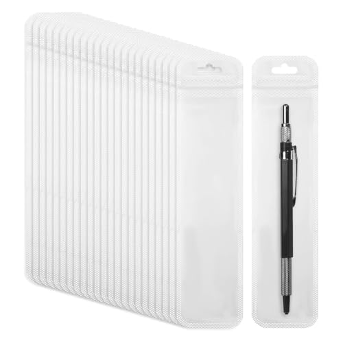 TsoLay 100 Stück Stiftverpackungsbeutel, Transparente Stiftbeutel für Perlenstifte, Wiederverschließbare Beutel, Aufbewahrungsbeutel mit Reißverschluss für Stift-Schlüsselanhänger von TsoLay