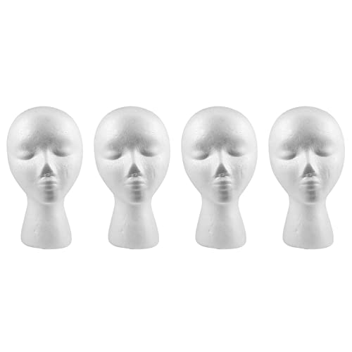 TsoLay 4X 27,5 x 52cm Unecht/Mannequin Kopf Weiblicher Schaum (Polystyrol) Aussteller fuer Cap, Kopfhoerer, Haarzusaetze und Peruecken Frauen Mannequin Schaum von TsoLay