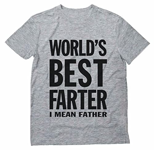 World's Best Farter, I Mean Father Lustiges Geschenk für Papa Herren T-Shirt - Grau - X-Groß von Tstars