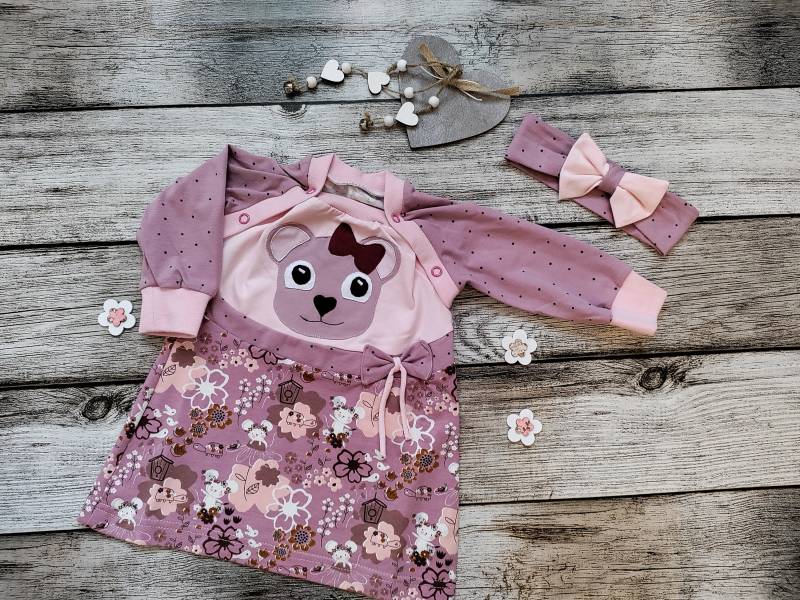 Baby Set Babykleid Lila Mäuse in Größe 68 von TsuMeieu