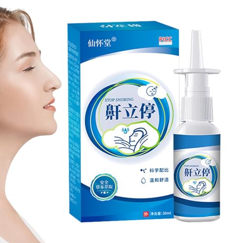 Schnarchspray für Frauen, 1,01 Unzen Anti-Schnarch-Nasenspray-Flüssigkeit, Mildes pflanzliches flüssiges Nasenspray für trockene Nase, Anti-Schnarch-Nasenspray, durchdachtes und praktisches Tsuchiya von Tsuchiya