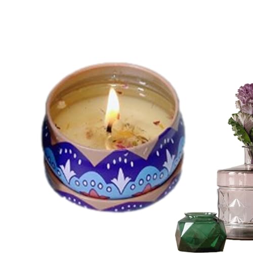 Trockenblumenkerze | 80g Sojawachskerzen Aromatherapie-Düfte - Exquisites Kerzenglas-Design, Sojawachskerze, Duftkerzen, getrocknete Blumen, Duftkerzen für Zuhause, Duftkerzen, Geschenk für Tsuchiya von Tsuchiya