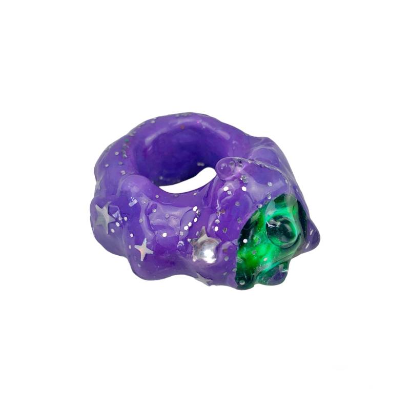 Flüssiger Klecks Ring Polymer Clay Acrylharz Lila Flüssiger Klecks Ring Polymer Clay Acrylharz Lila von Tsucro