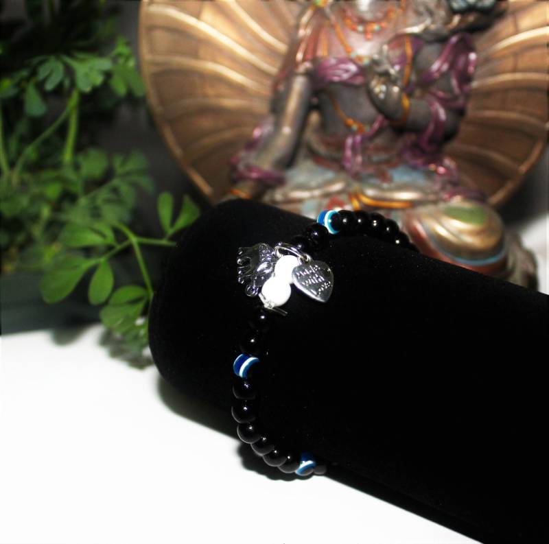 Evil Eye Armband, Perlenarmband, Boho Schutzarmband, Herren Schmuck, Eye, Stretch Boho von TsukasaAndAna