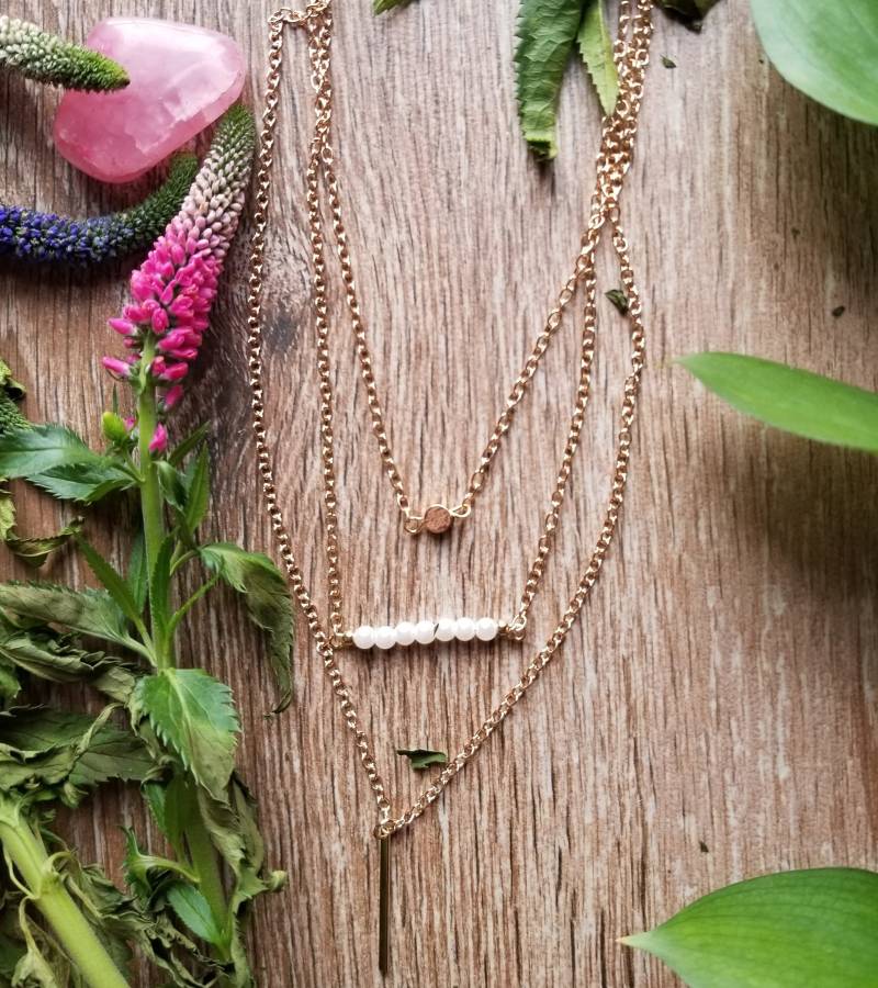 Layered Halskette, Gold Layering Dreier Set Bar Dünne Geschenke Für Sie, Wichtel von TsukasaAndAna