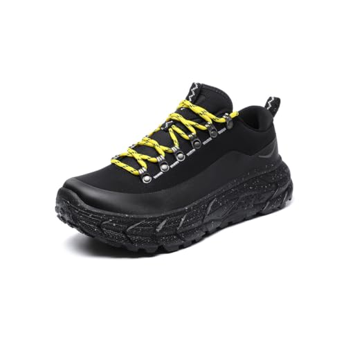 Tsuukuie Herren Trail Running Schuhe – Ultraleichte wasserdichte Trekking-Schuhe mit Atmungsaktivem Mesh & Rutschfester Sohle für Outdoor-Abenteuer Schwarz 43 von Tsuukuie