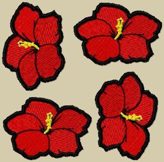 4Er Set Hibiskusblüten Farben Wählbar Aufnäher 4Er Set Hibiskusblüten Farben Wählbar Aufnäher von Tsvays