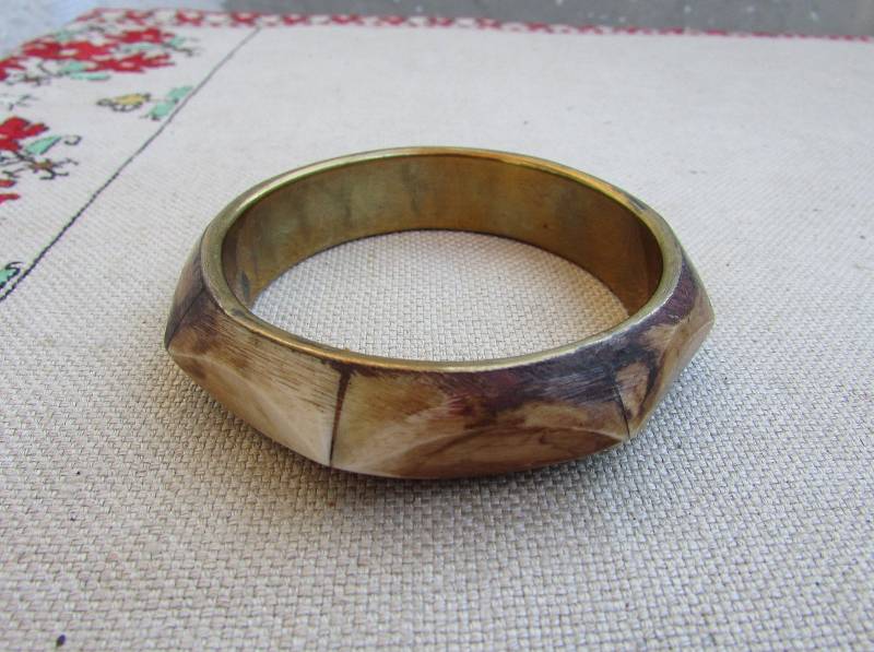 Vintage 70Er Jahre Armreif Aus Messing, Bone, Sammelschmuck von TsveteHeArt