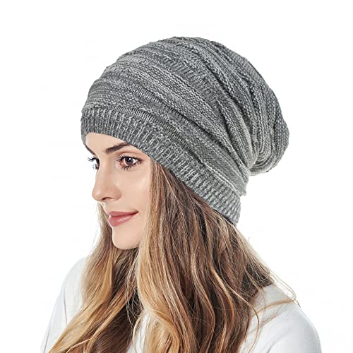 TuYines Beanie Damen Winter,Beanie Damen Gefüttert,Damen Mütze Winter Strickmütze Damen Beanie Grobstrick Warme Beanie mit Innenfutter von TuYines