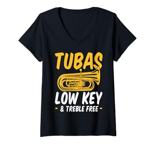 Damen Tuba Brass, lustiges Design, grafischer Orchestertubasist T-Shirt mit V-Ausschnitt Damen Tuba Brass, lustiges Design, grafischer Orchestertubasist T-Shirt mit V-Ausschnitt von Tuba Player Orchestra Funny Marching Band