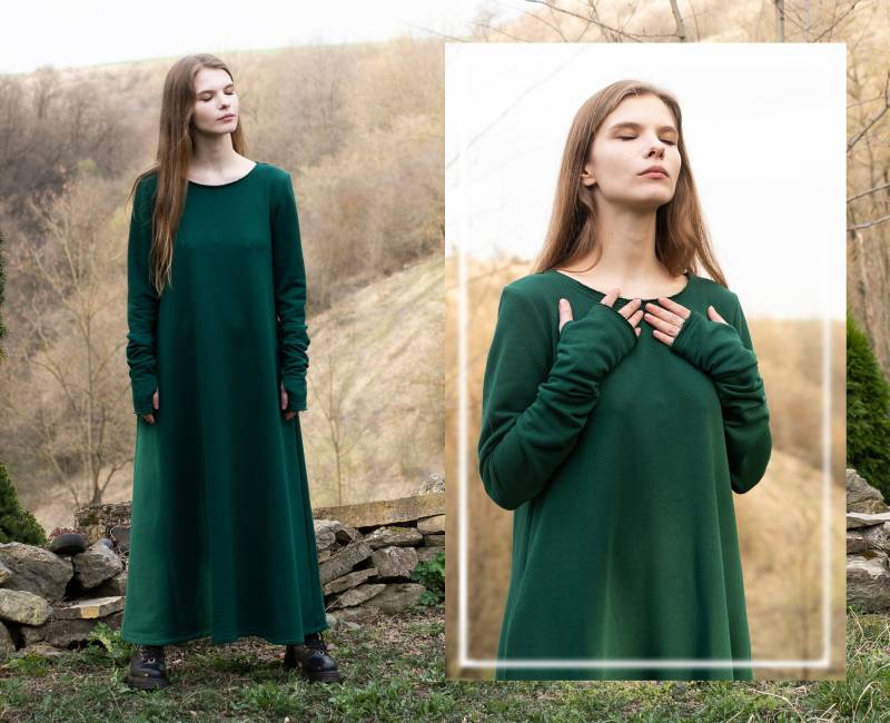 Lockeres Maxi Kleid Aus Baumwoll Jersey Boho Multiway Mit Taschen von TubaIDuba