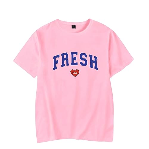 T-Shirts Merch Tees Print Unisex Mode Lustig Lässig Kurzarm Pink,L von Tubaxing