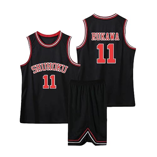 Tubaxing Kaede Rukawa Cosplay Anime Slam Dunk Sakuragi Hanamichi Cosplay Trikot Shohoku Schule Basketball Team Uniform Sportbekleidung color8,5XL von Tubaxing