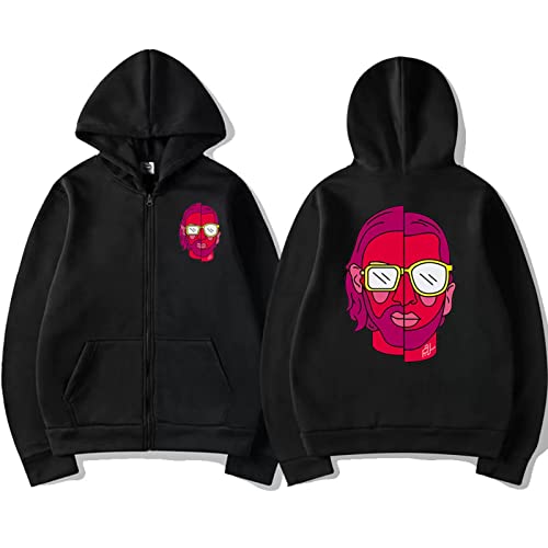 Tubaxing Le Monde Chico Grafik Druck Zip Hoodie Streetwear Album PNL Sweatshirt Übergroßen Mantel Männer Mode Kapuzenpullover von Tubaxing