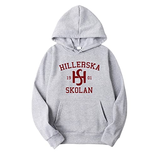 Tubaxing Young Royals Hillerska Skolan Hoodie Unisex Sweatshirt Grafik Kapuzenpullover Langarm Pullover Freizeit Sportbekleidung Gray,3XL von Tubaxing