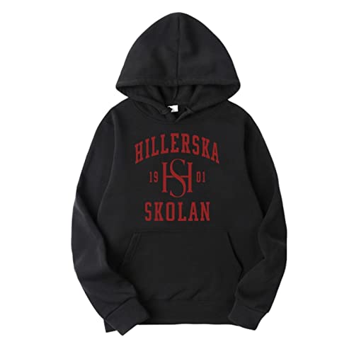 Tubaxing Young Royals Hoodie Hillerska Skolan Kapuzen-Sweatshirt Lässiger Pullover Herren Damen Mode Hoody Black,L von Tubaxing