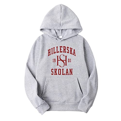 Tubaxing Young Royals Hoodie Hillerska Skolan Kapuzen-Sweatshirt Lässiger Pullover Herren Damen Mode Hoody Gray,3XL von Tubaxing