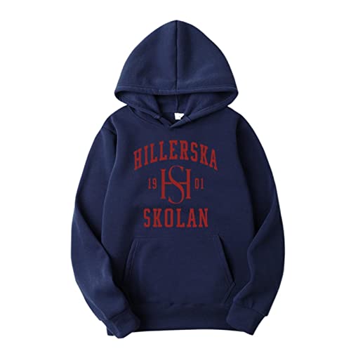 Tubaxing Young Royals Hoodie Hillerska Skolan Kapuzen-Sweatshirt Lässiger Pullover Herren Damen Mode Hoody Navy Blue,XL von Tubaxing