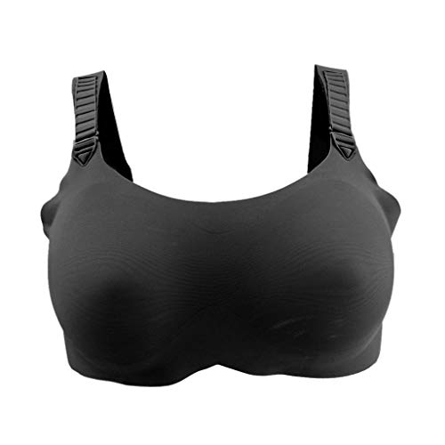 Tubayia Damen Silikon Brustformen Tasche BH Bra Kostüm für Crossdresser Transgender (Schwarz,85C) von Tubayia