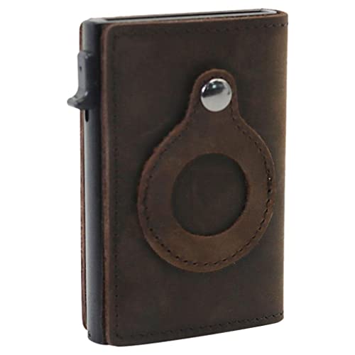 Tubayia Leder Brieftasche RFID Blocking Wallet Schlanke Kreditkartenetui Stoßfestes Portemonnaie Geldbörsen Herren Damen (Kaffee) von Tubayia