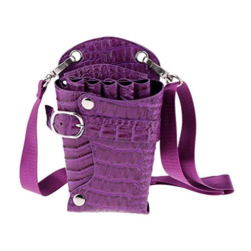 Tubayia PU Leder Friseurtasche Friseur Werkzeugtasche Werkzeug Organizer Hüfttasche (Lila) von Tubayia