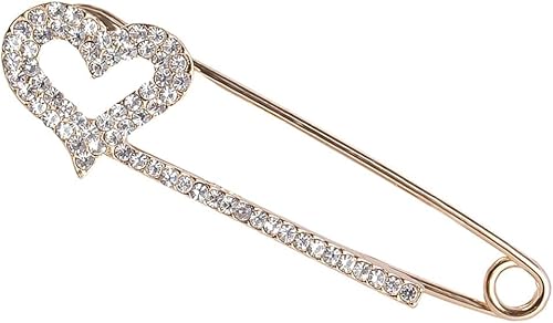 Tubayia Videoleuchte Pin Schal Strass Charm Pfau Peacock Muster kiefer Pin Frauen Schmuck (Herz Golden) von Tubayia