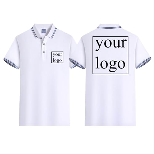 Benutzerdefinierte Baumwolle Polo-Shirts Personalisierte Logo T Shirt Männer Frauen Gruppe Persönliche Firma Foto Text Gedruckt Sommer Kurze Ärmel Tshirt Top Color1,L von Tuboshu