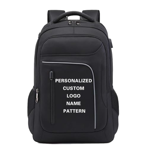 Benutzerdefinierter Herren Rucksack mit Personalisiertem Druck Logo Foto Text, Büchertasche Business Arbeits Reisetasche Laptop Rucksack Schultasche Als Geschenk Color1,16 inches von Tuboshu