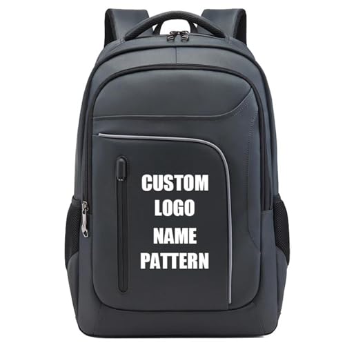 Benutzerdefinierter Herren Rucksack mit Personalisiertem Druck Logo Foto Text, Büchertasche Business Arbeits Reisetasche Laptop Rucksack Schultasche Als Geschenk Color3,16 inches von Tuboshu