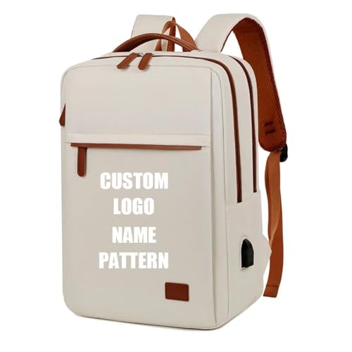 Benutzerdefiniertes Logo Damen Rucksack Personalisiertes Firmengeschenk Computer Rucksack Business Reisetasche Schulranzen Gedrucktes Namensmuster Color1,15 inches von Tuboshu