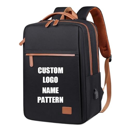 Benutzerdefiniertes Logo Damen Rucksack Personalisiertes Firmengeschenk Computer Rucksack Business Reisetasche Schulranzen Gedrucktes Namensmuster Color2,15 inches von Tuboshu