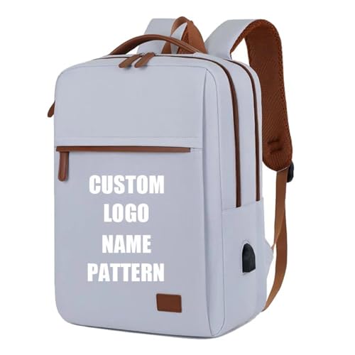 Benutzerdefiniertes Logo Damen Rucksack Personalisiertes Firmengeschenk Computer Rucksack Business Reisetasche Schulranzen Gedrucktes Namensmuster Color3,15 inches von Tuboshu