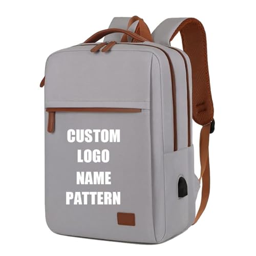 Benutzerdefiniertes Logo Damen Rucksack Personalisiertes Firmengeschenk Computer Rucksack Business Reisetasche Schulranzen Gedrucktes Namensmuster Color4,15 inches von Tuboshu
