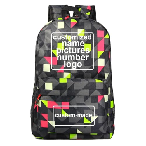 Benutzerdefiniertes Logo Jungen Mädchen Schultasche Personalisierte Frauen Männer Reisen Casual Daypack College Büchertasche Teenager Kinder Schultaschen Studenten Rucksack Color11,47 * 31 * 18CM von Tuboshu