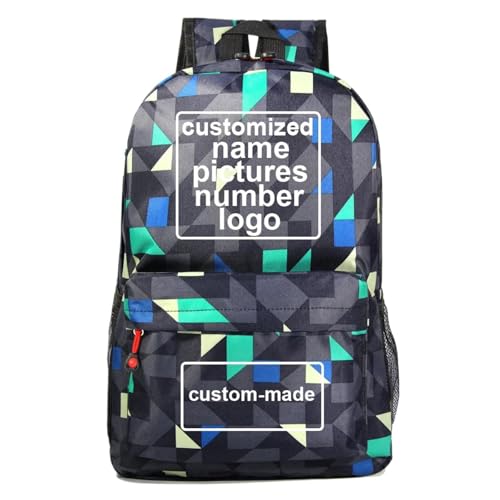 Benutzerdefiniertes Logo Jungen Mädchen Schultasche Personalisierte Frauen Männer Reisen Casual Daypack College Büchertasche Teenager Kinder Schultaschen Studenten Rucksack Color12,47 * 31 * 18CM von Tuboshu