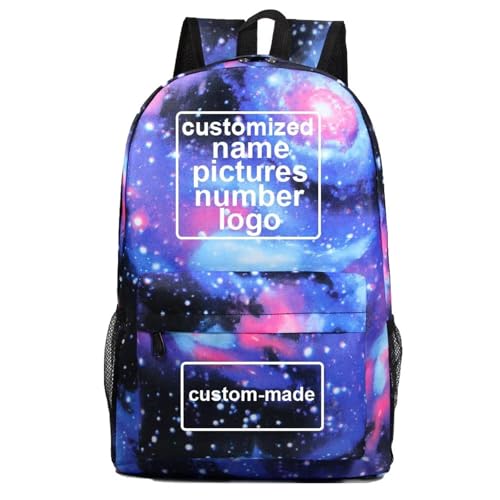 Benutzerdefiniertes Logo Jungen Mädchen Schultasche Personalisierte Frauen Männer Reisen Casual Daypack College Büchertasche Teenager Kinder Schultaschen Studenten Rucksack Color8,47 * 31 * 18CM von Tuboshu