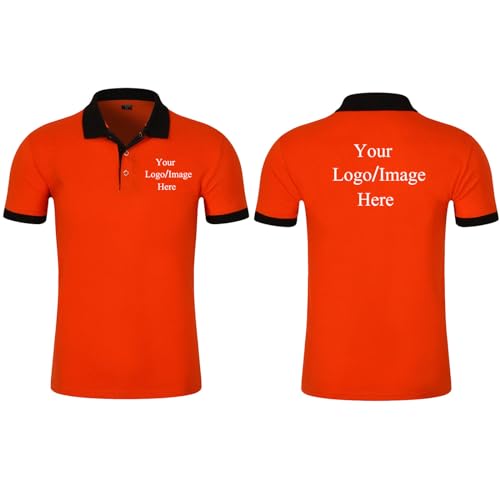 Benutzerdefiniertes Poloshirt Arbeitskleidung Bedruckt mit Ihrem Eigenen Design Foto/Logo/Text Firmenuniform für Männer und Frauen Sommer Personalisiertes Kurzarm T-Shirt Color10,L von Tuboshu