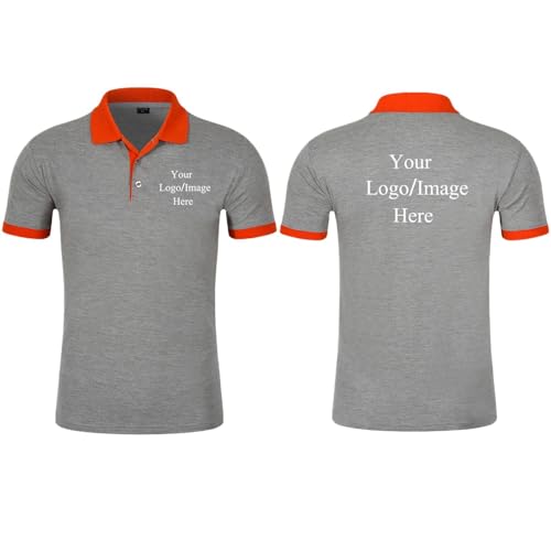 Benutzerdefiniertes Poloshirt Arbeitskleidung Bedruckt mit Ihrem Eigenen Design Foto/Logo/Text Firmenuniform für Männer und Frauen Sommer Personalisiertes Kurzarm T-Shirt Color9,L von Tuboshu