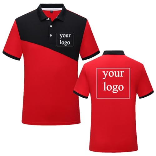 Benutzerdefiniertes Poloshirt DIY Ihr Eigenes Design Foto/Logo/Text T-Shirt Personalisiertes Sport T-Shirt Kurzärmelig Atmungsaktiv Bedruckt für Herren und Damen Color2,L von Tuboshu