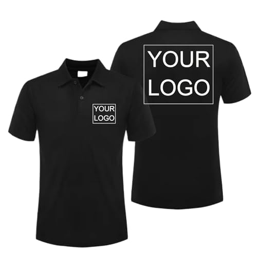 Benutzerdefiniertes Poloshirt Sommer Lässig Atmungsaktiv Arbeitsshirt Personalisiertes Kurzarm T-Shirt mit Logo Text Bild Druck Color1,M von Tuboshu