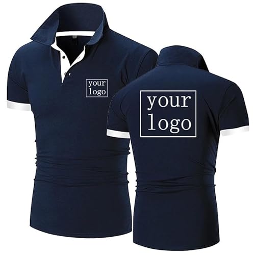 Passen Sie Ihr Eigenes Design An T-Shirt mit Foto/Logo/Text Druck, Atmungsaktives Sommer Sport Poloshirt Personalisierbar Kurzärmelig Klassisches T-Shirt für Herren und Damen color3,3XL von Tuboshu