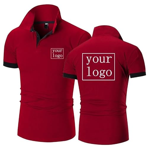 Passen Sie Ihr Eigenes Design An T-Shirt mit Foto/Logo/Text Druck, Atmungsaktives Sommer Sport Poloshirt Personalisierbar Kurzärmelig Klassisches T-Shirt für Herren und Damen color5,XL von Tuboshu