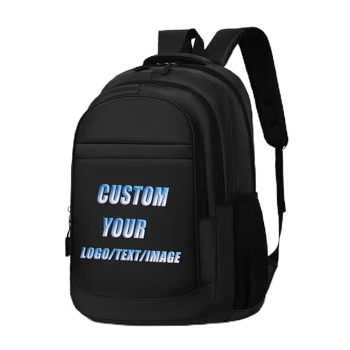 Personalisierte Schultasche Herren Damen Business Laptoptasche Pendlerrucksack Firmengeschenktasche Fügen Sie Ihre Fotos Hinzu Text Personalisierte Studenten-Buchtasche Color1,48 * 31 * 20cm von Tuboshu