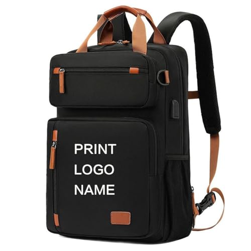 Personalisierter Rucksack mit Logo, Individuelle Multifunktionale Herren Reisetasche Business Laptop Tasche Firmen Konferenz Geschenk Rucksack Bedrucktes Namens Muster Custom1,32 * 13 * 44cm von Tuboshu