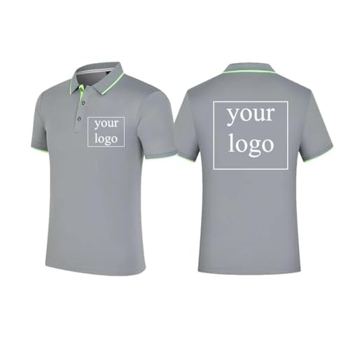 Personalisiertes Design Ihres Eigenen Logo Poloshirts Sommer Kurzarm T-Shirt Klassisches Individuell Bedrucktes T-Shirt mit Foto Text Color10, L von Tuboshu