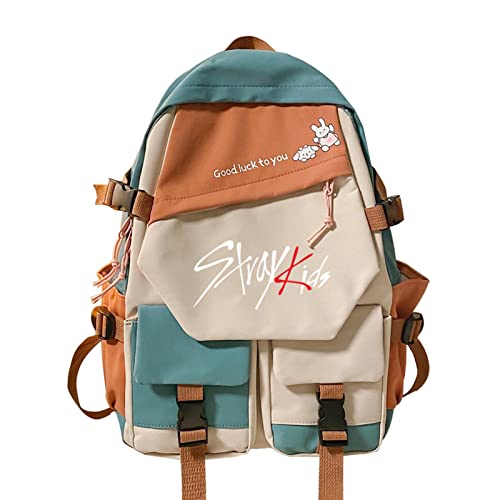 Stray Kids Rucksack Cosplay Unisex Studenten Schultasche Cartoon Laptop Reiserucksack Outdoor Fashion Teens Geschenke color4,43 * 30 * 14CM von Tuboshu