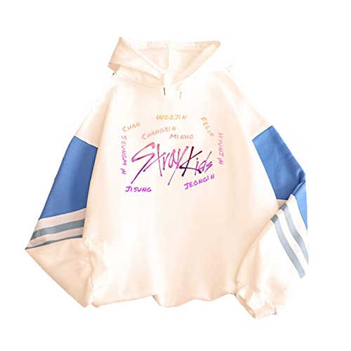 Tuboshu Harajuku KPOP Straykids Stray Kids Kapuzenpullover Damen Hoodies Sweatshirt Patchwork Langarm Pullover Top von Tuboshu