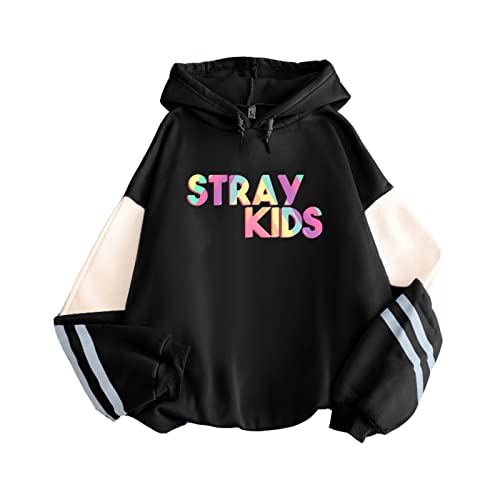 Tuboshu Harajuku KPOP Straykids Stray Kids Kapuzenpullover Damen Hoodies Sweatshirt Patchwork Langarm Pullover Top von Tuboshu